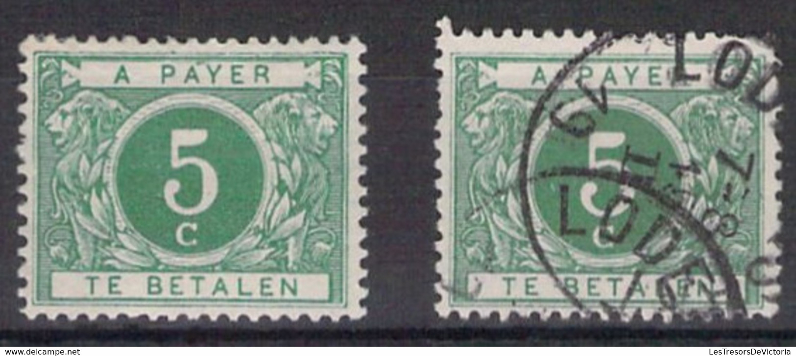 Belgique - Lot De 2 COB TX 12 * Et Oblit - 1916 - Cote 65 COB 2022 - Stamps