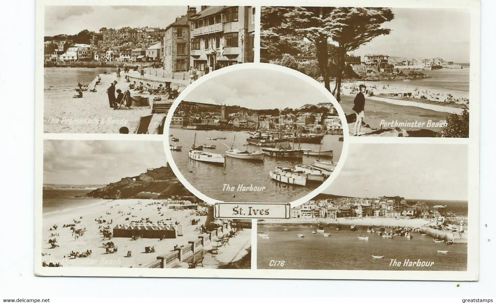 Postcard Cornwall St Ives Multiview Rp Unused English Rose - St.Ives