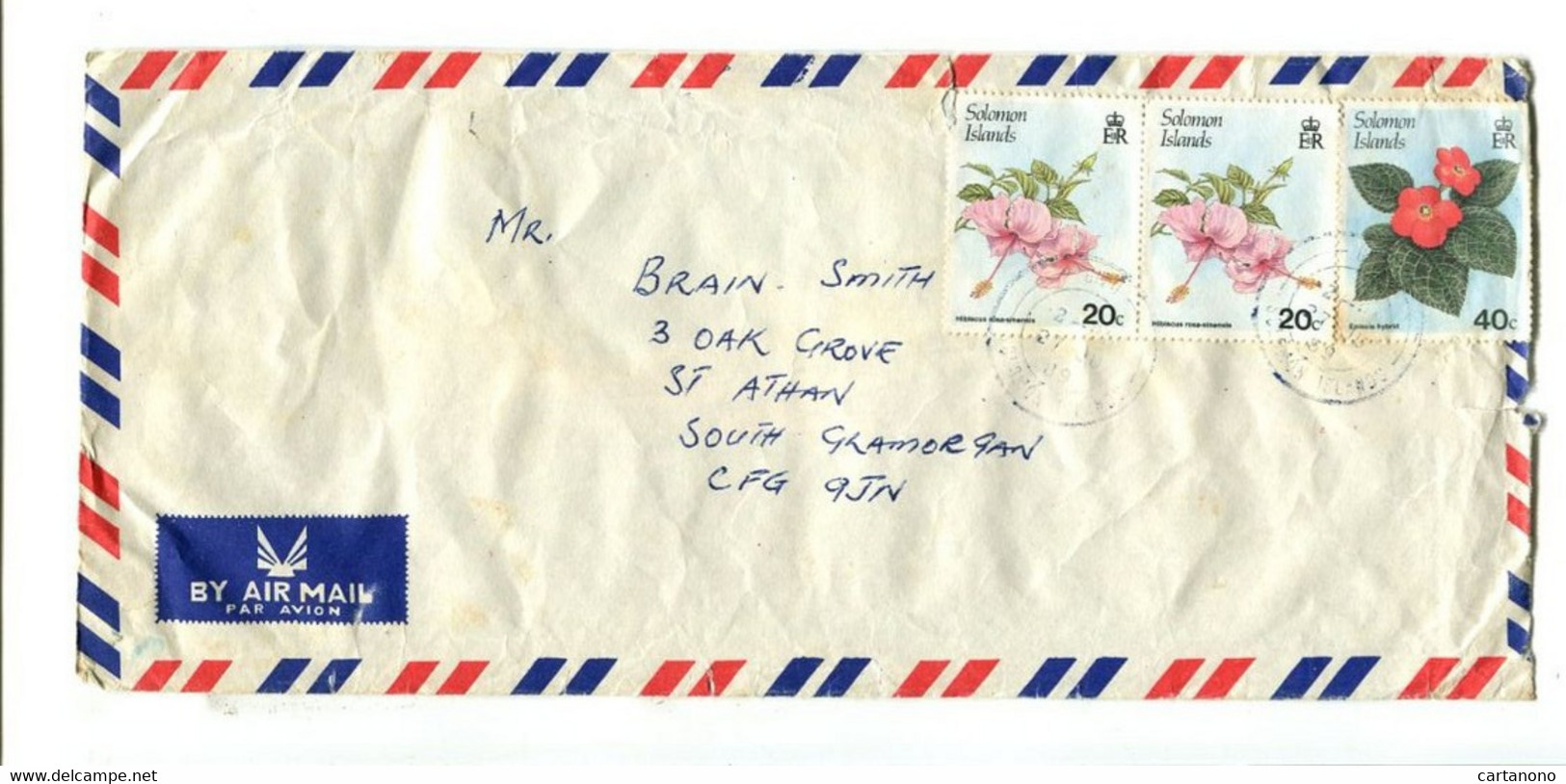 ILE SALOMON - Affranchissement Sur Lettre - Fleurs - Solomon Islands (1978-...)