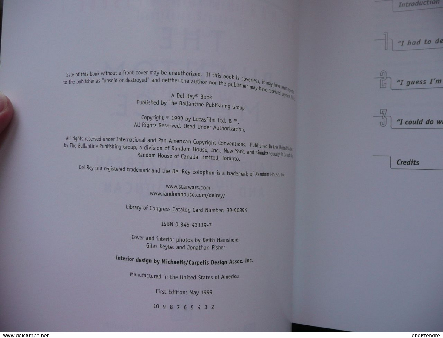 STAR WARS THE MAKING OF EPISODE I THE PHANTOM MENACE LAURENT BOUZEREAU JODY DUNCAN 1999 LUCASFILM LTD. - Kultur