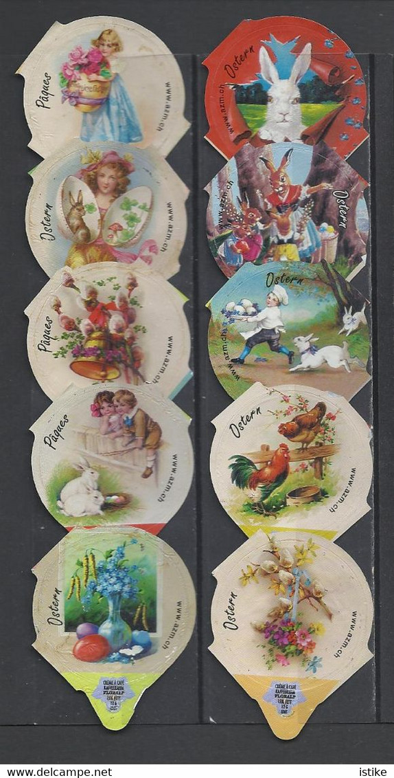 Switzerland, Coffee Cream Labels,  Easter, Ostern, Paques, Lot Of 20. - Opercules De Lait