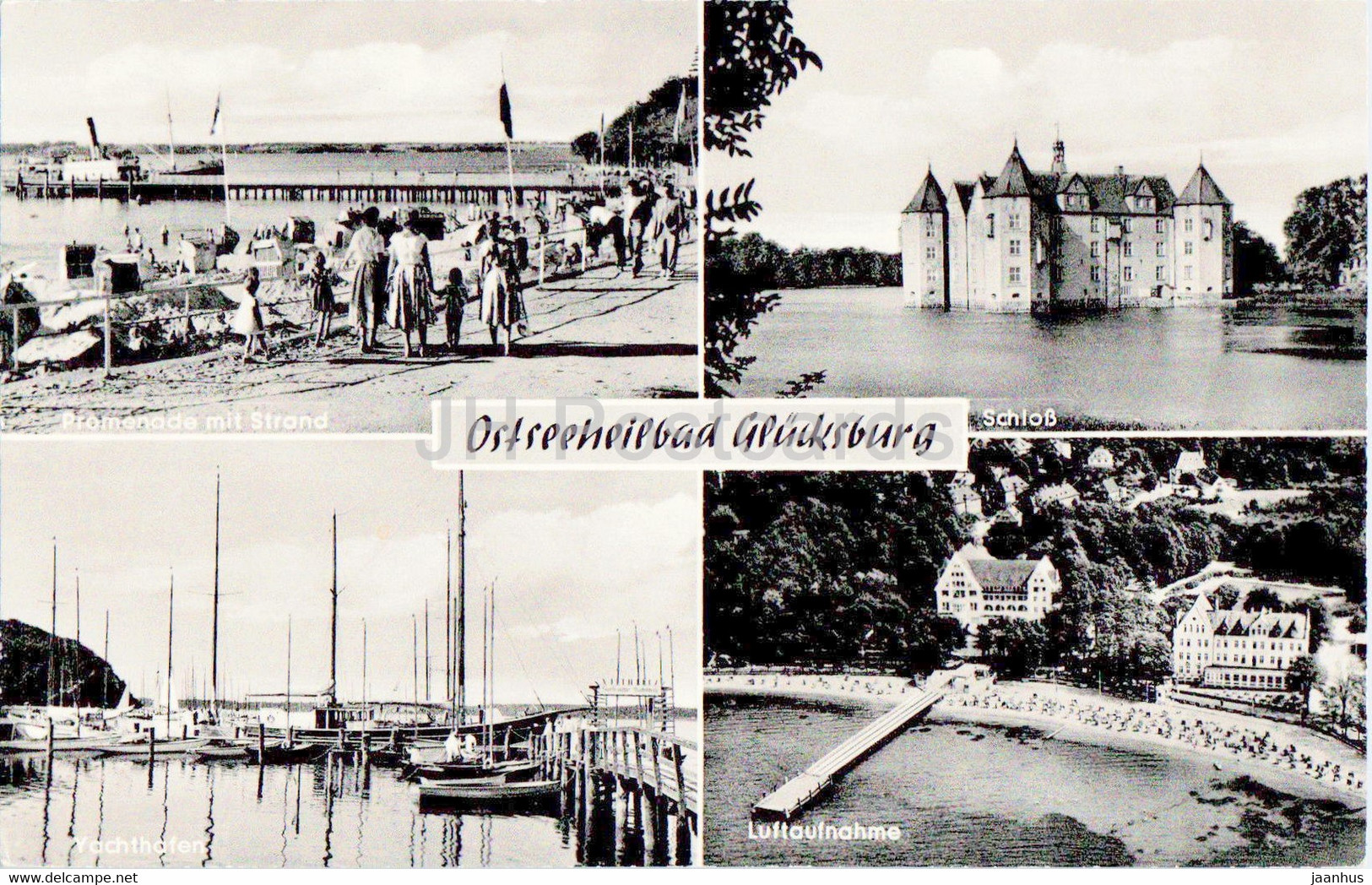 Ostseeheilbad Glucksburg - Promenade Mit Strand - Schloss - Luftaufnahme - Old Postcard - Germany - Unused - Glücksburg