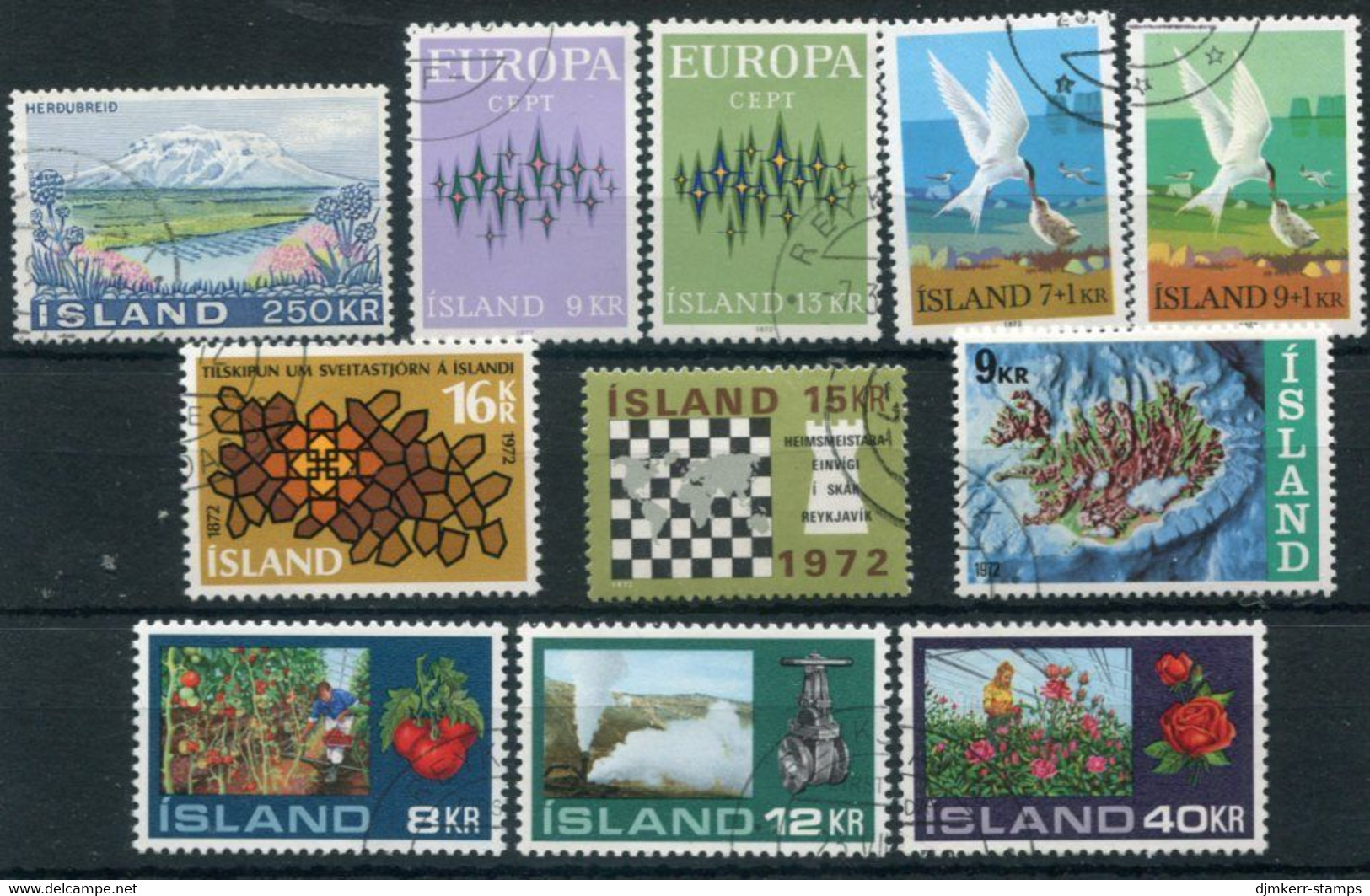 ICELAND 1972 Complete Issues Used.  Michel 460-470 - Used Stamps