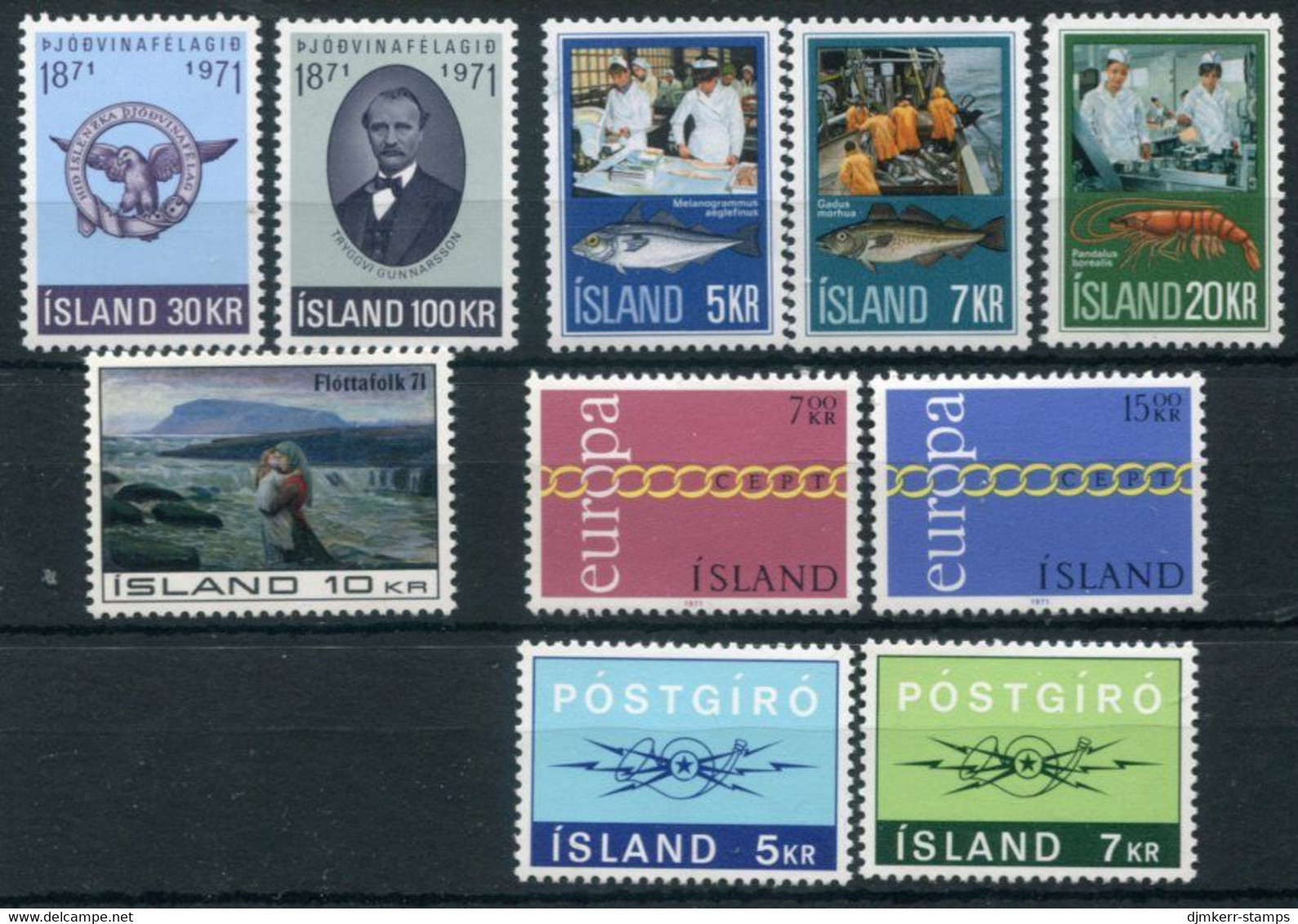 ICELAND 1971 Complete Issues MNH / **.  Michel 450-459 - Neufs