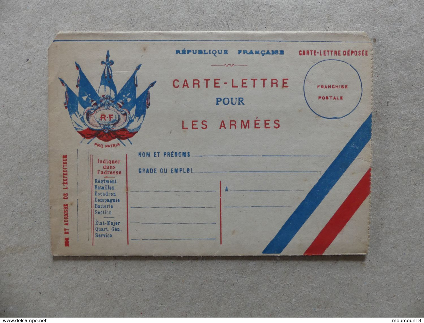 Carte-lettre Neuve Pour Les Armées RF Pro Patria - Oorlog 1914-18