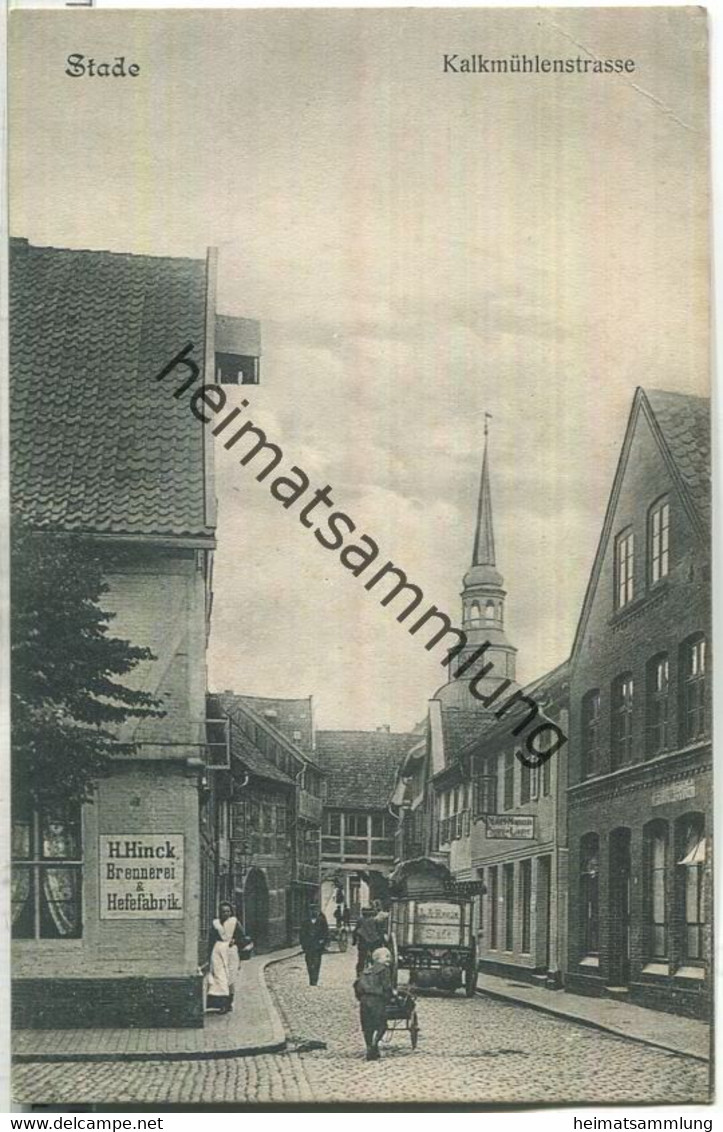 Stade - Kalkmühlenstrasse - Brennerei & Hefefabrik H. Hinck - Verlag M. Glückstadt & Münden Hamburg - Stade