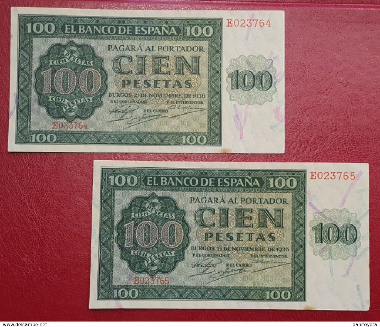 ESPAÑA.  EDIFIL 421a.  100 PTAS 21 DE NOVIEMBRE DE 1936 SERIE E.  CONSERVACIÓN EBC+ - 100 Pesetas