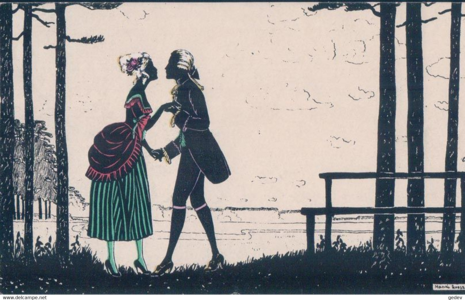 Grosze Manni Illustrateur, Couple En Silhouette (930) - Grosze, Manni