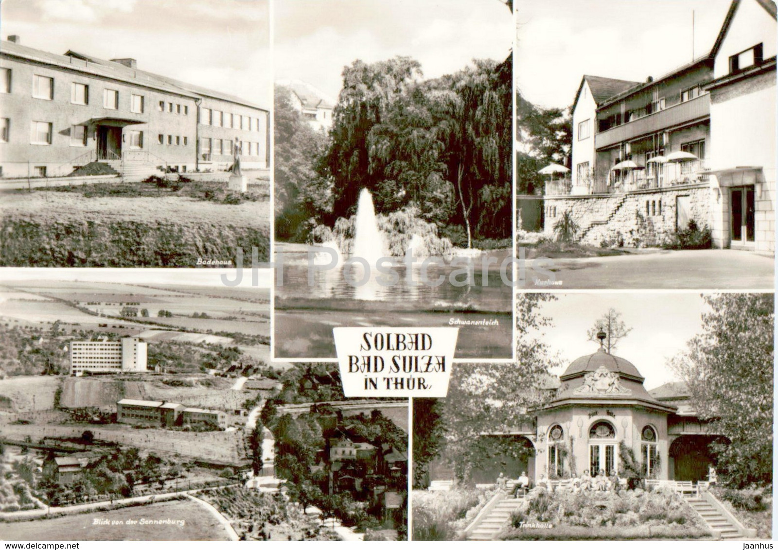 Solbad Bad Sulza In Thur - Badehaus - Schwanenteich - Kurhaus - Trinkhalle - Old Postcard - Germany DDR - Unused - Bad Sulza