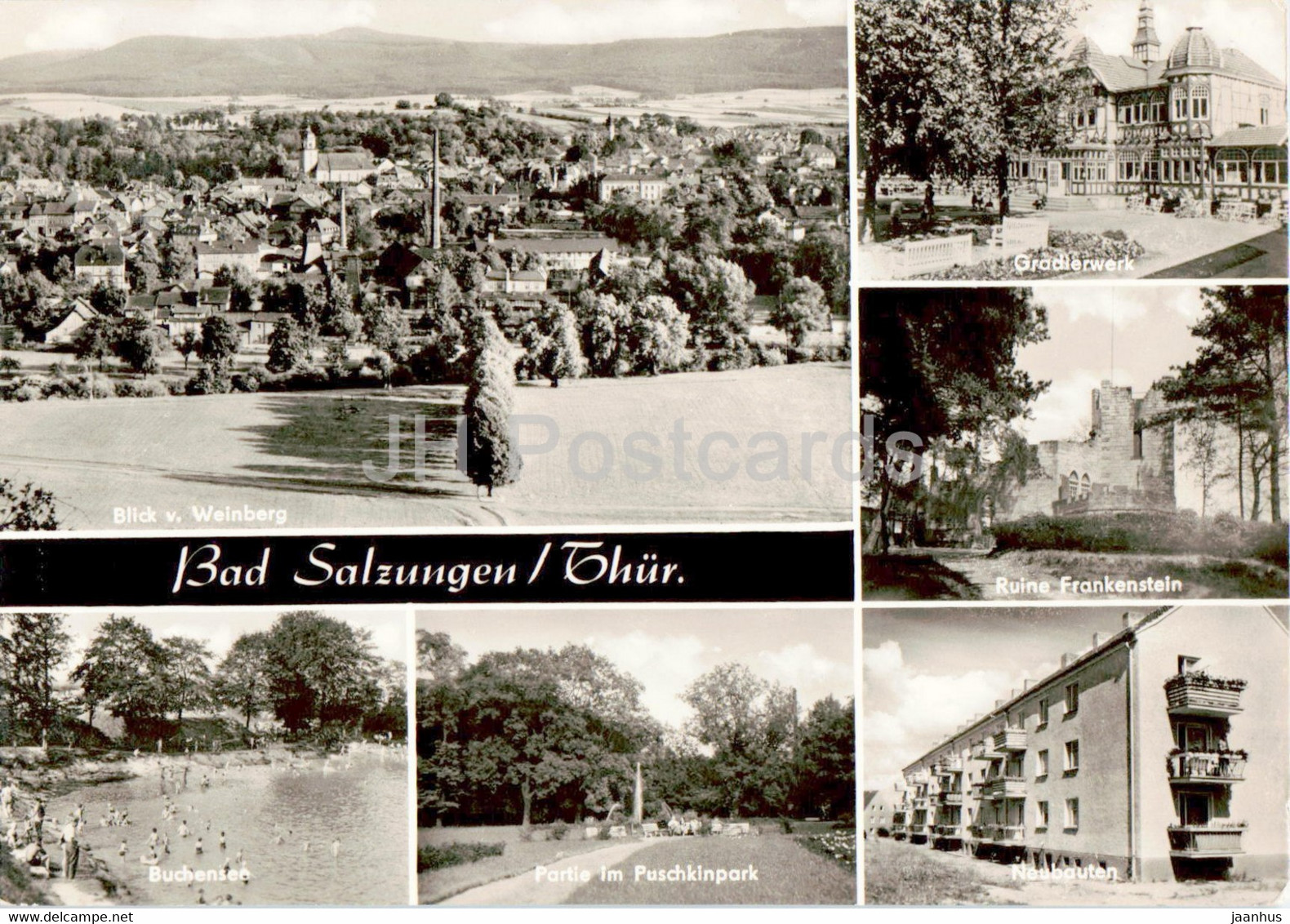 Bad Salzungen Thur - Blick V Weinberg - Gradierwerk - Neubauten - Puschkinpark - Germany DDR - Used - Bad Salzungen