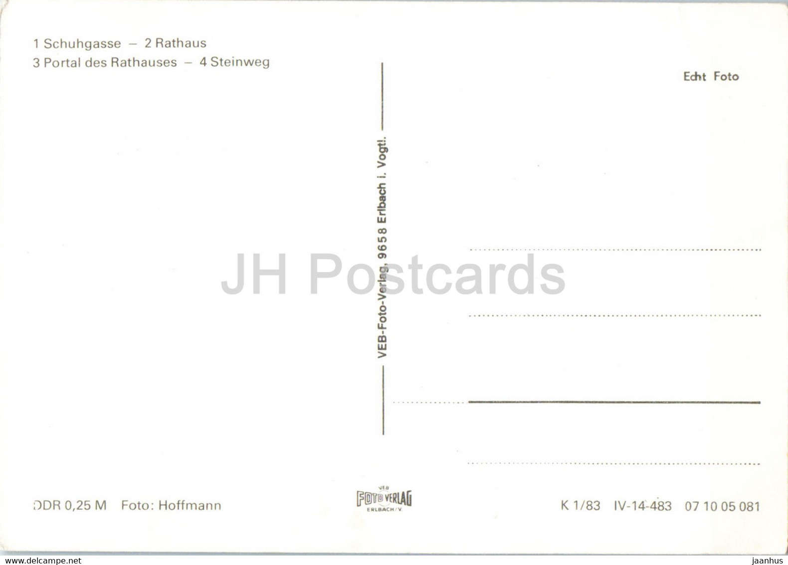 Possneck In Thuringen - Schuhgasse - Rathaus - Steinweg - Old Postcard - Germany DDR - Unused - Poessneck