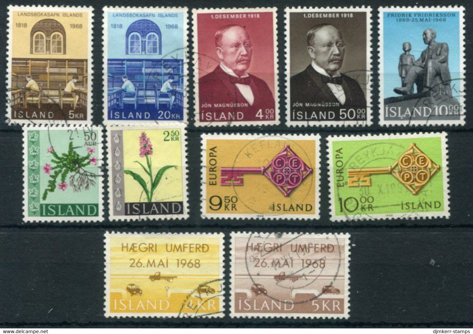 ICELAND 1968 Complete Issues Used.  Michel 415-425 - Usados