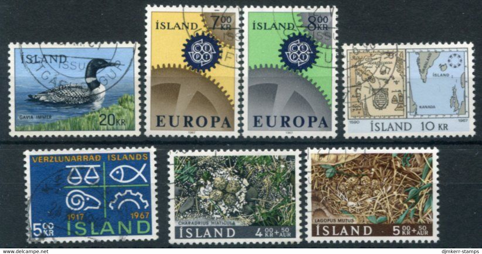 ICELAND 1967 Complete Issues Used.  Michel 408-14 - Gebruikt