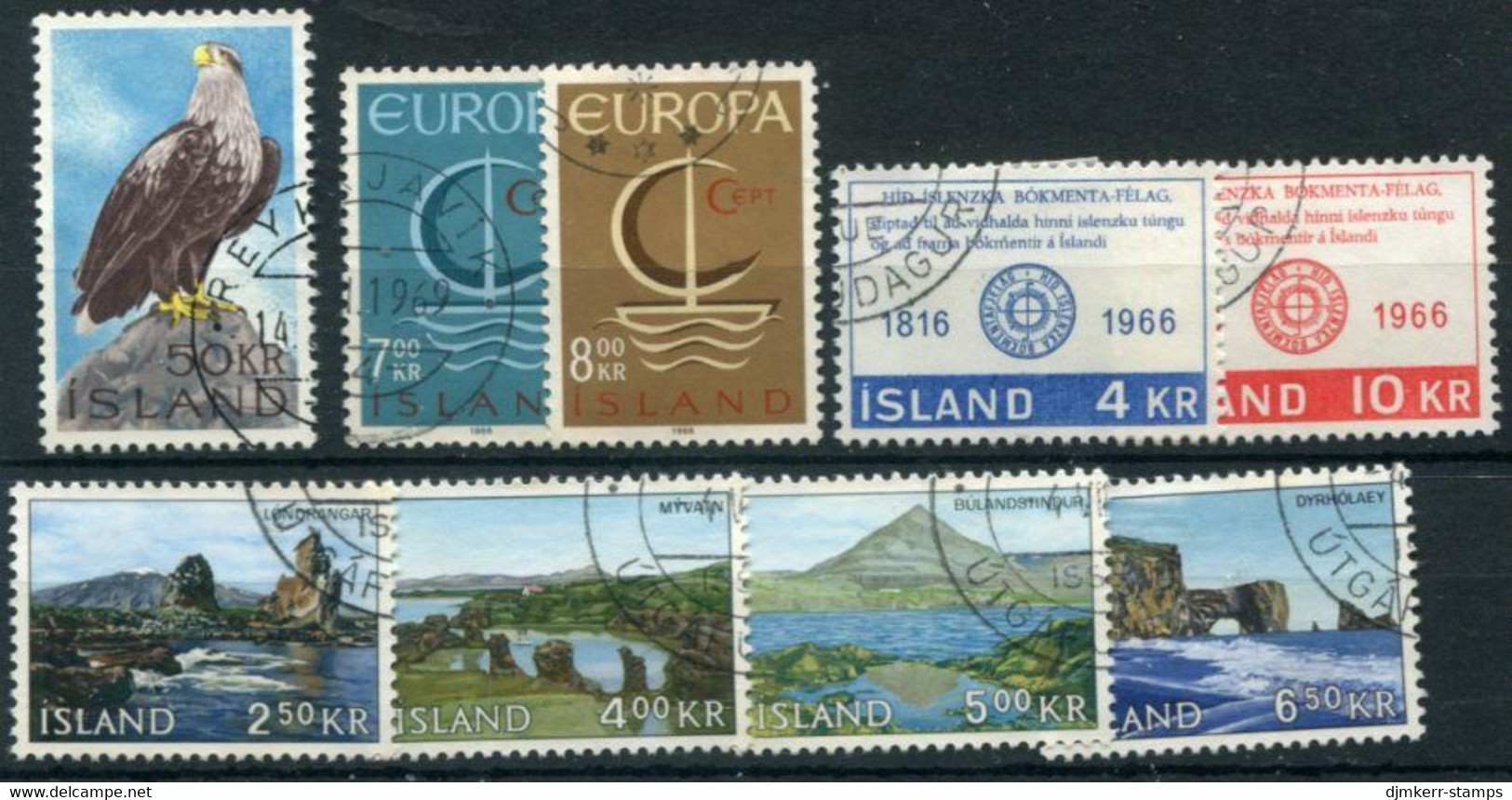 ICELAND 1966 Complete Issues Used.  Michel 399-407 - Gebruikt