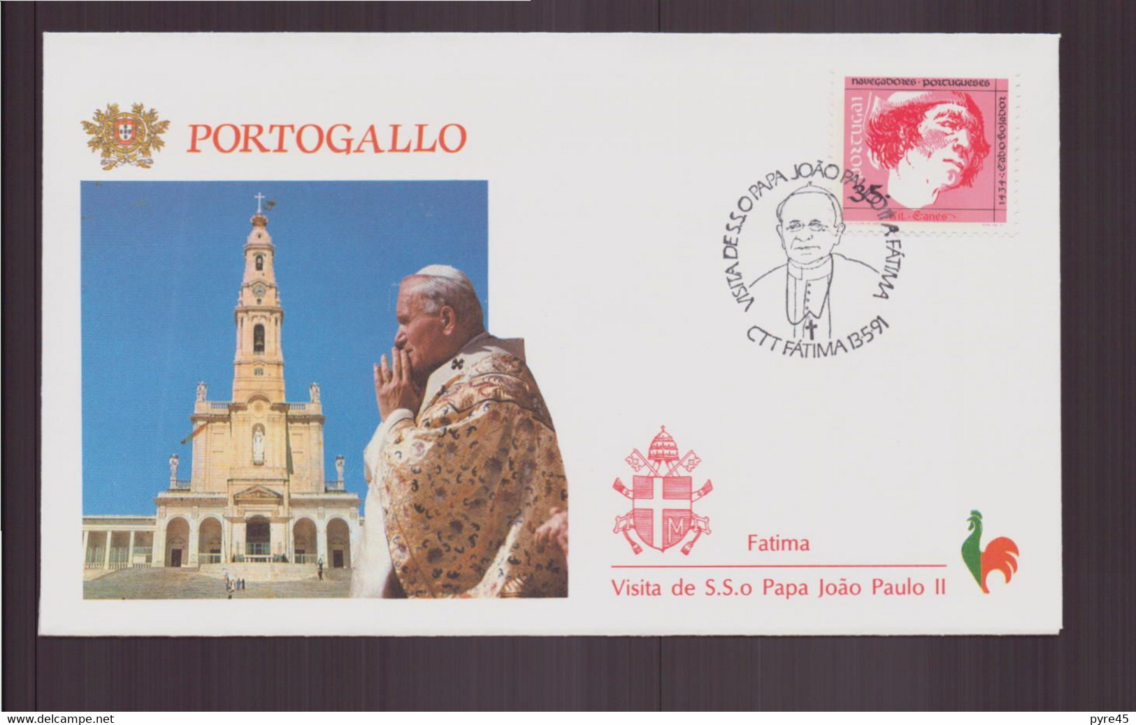 Portugal , Enveloppe Commémorative " Visite Du Pape Jean-Paul II " Du 13 Mai 1991 à Fatima - Briefe U. Dokumente