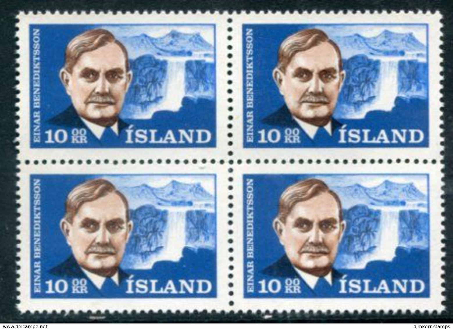 ICELAND 1965 Benediktsson Death Anniversary  Block Of 4 MNH / **.  Michel 397 - Neufs