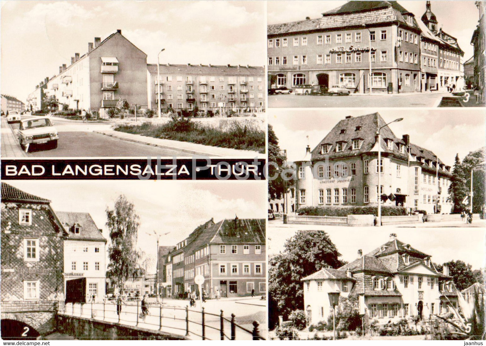 Bad Langensalza - Friedrich Hahn Strasse - Thallmanplatz - Hotel - Thur - Car - Old Postcard - 1977 - Germany DDR - Used - Bad Langensalza