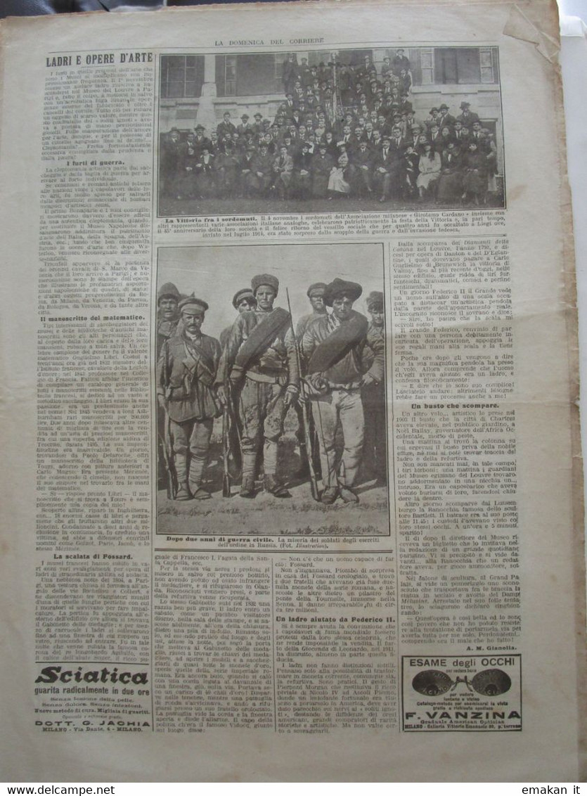 # DOMENICA DEL CORRIERE N 46 / 1919 - DUCA E DUCHESSA D'AOSTA OMAGGIO AI CADUTI - Premières éditions