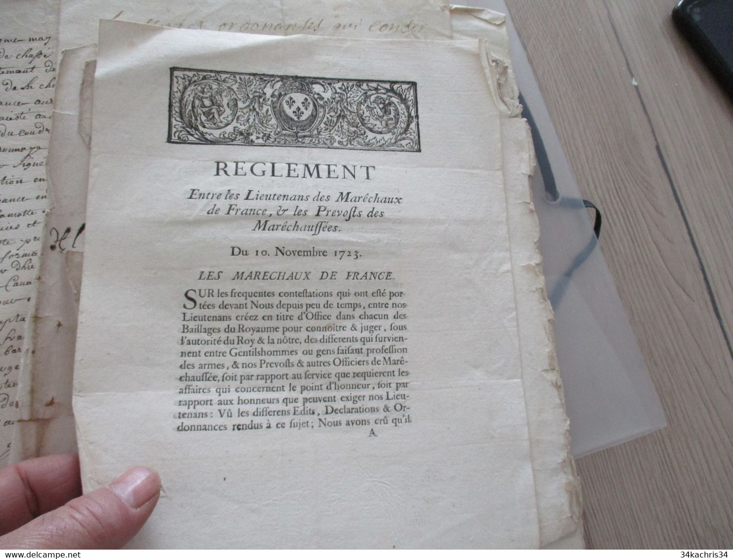 Archive Delamotte Barace sier de Coudray Montpensier 15 pièces dont règlements sceau correspondance signatures
