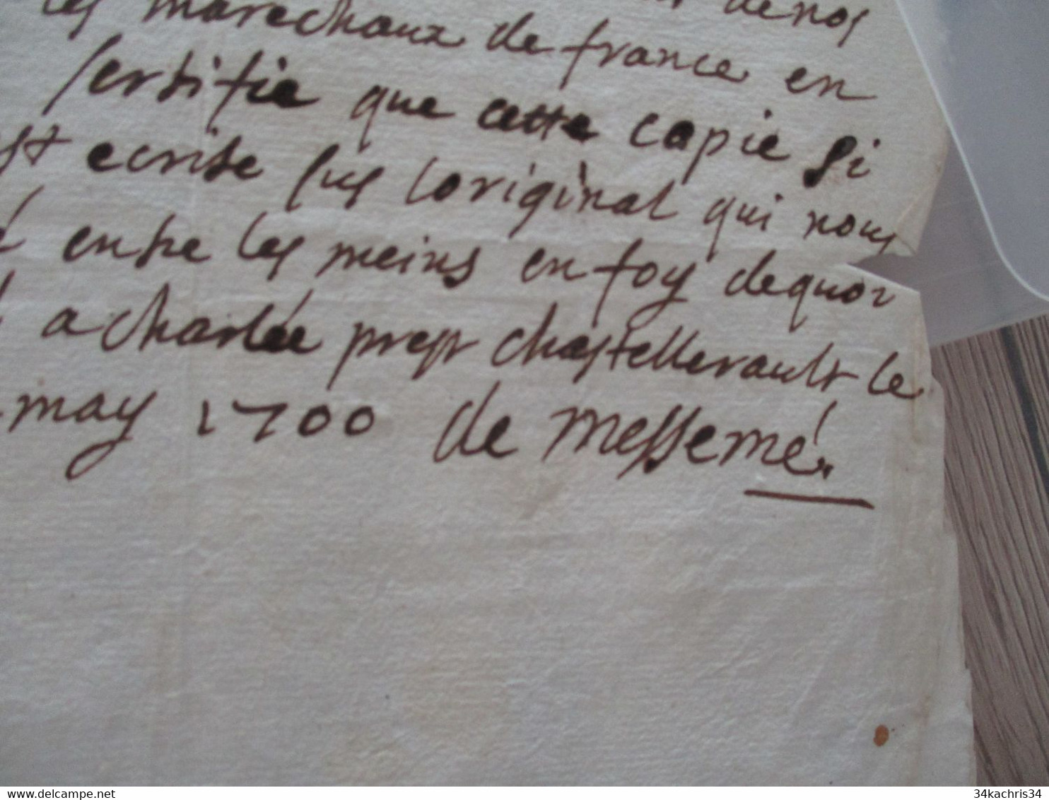 Archive Delamotte Barace sier de Coudray Montpensier 15 pièces dont règlements sceau correspondance signatures