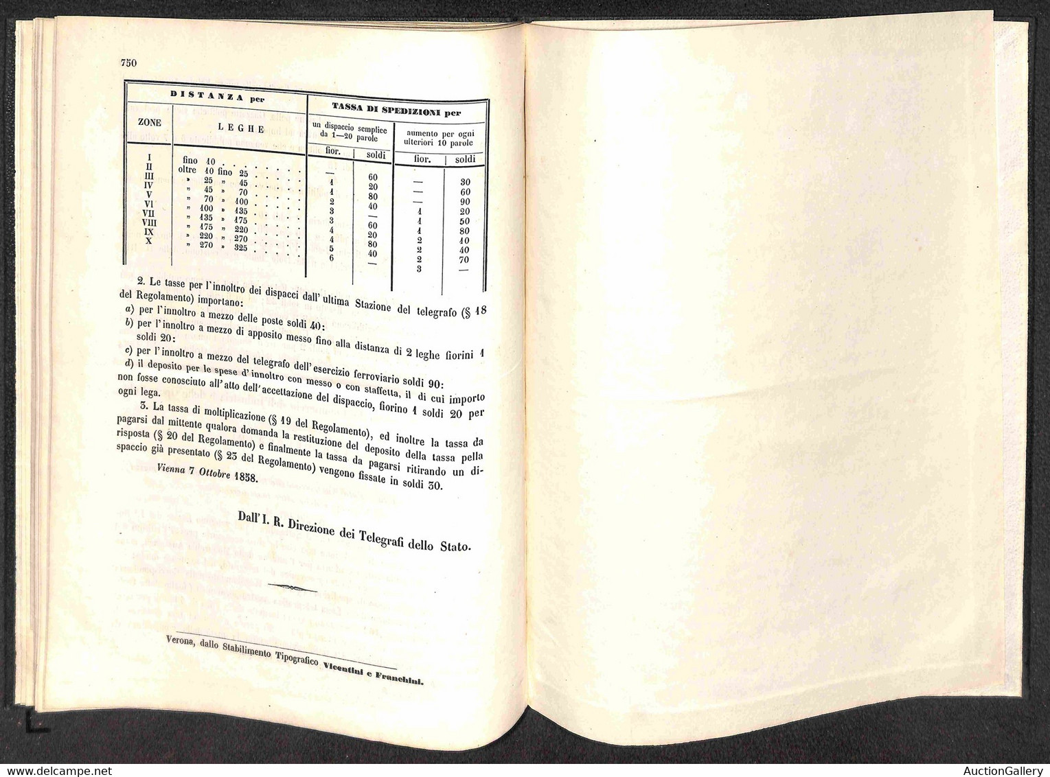 Antichi Stati Italiani - Lombardo Veneto - 1858 - Vienna 7.10/Milano 27.10 - Ramo Poste - Computo delle tasse postali in