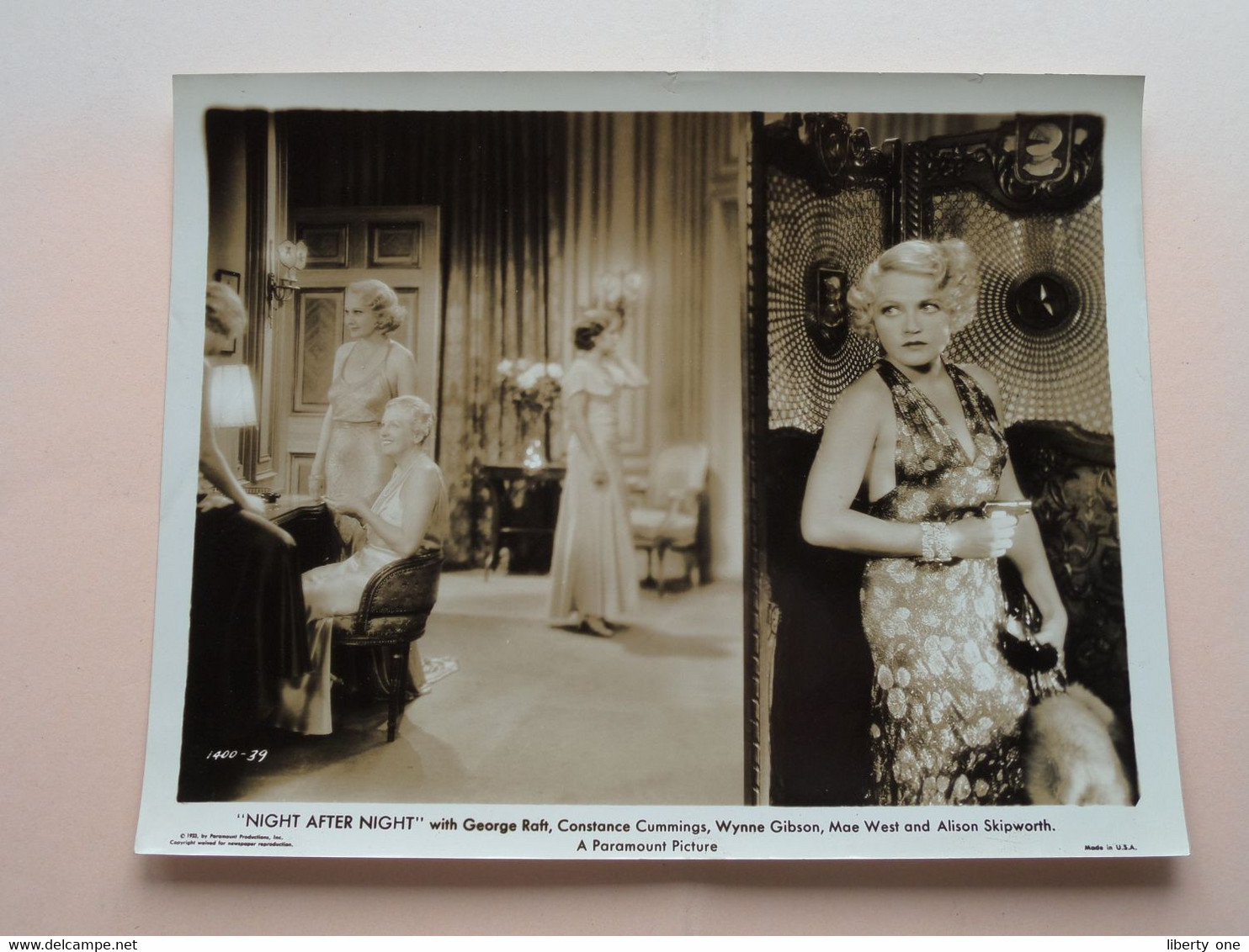" NIGHT AFTER NIGHT " With Georges RAFT, Constance CUMMINGS, Wynne GIBSON, MAE WEST And Alison SKIPWORTH ! - Photographs