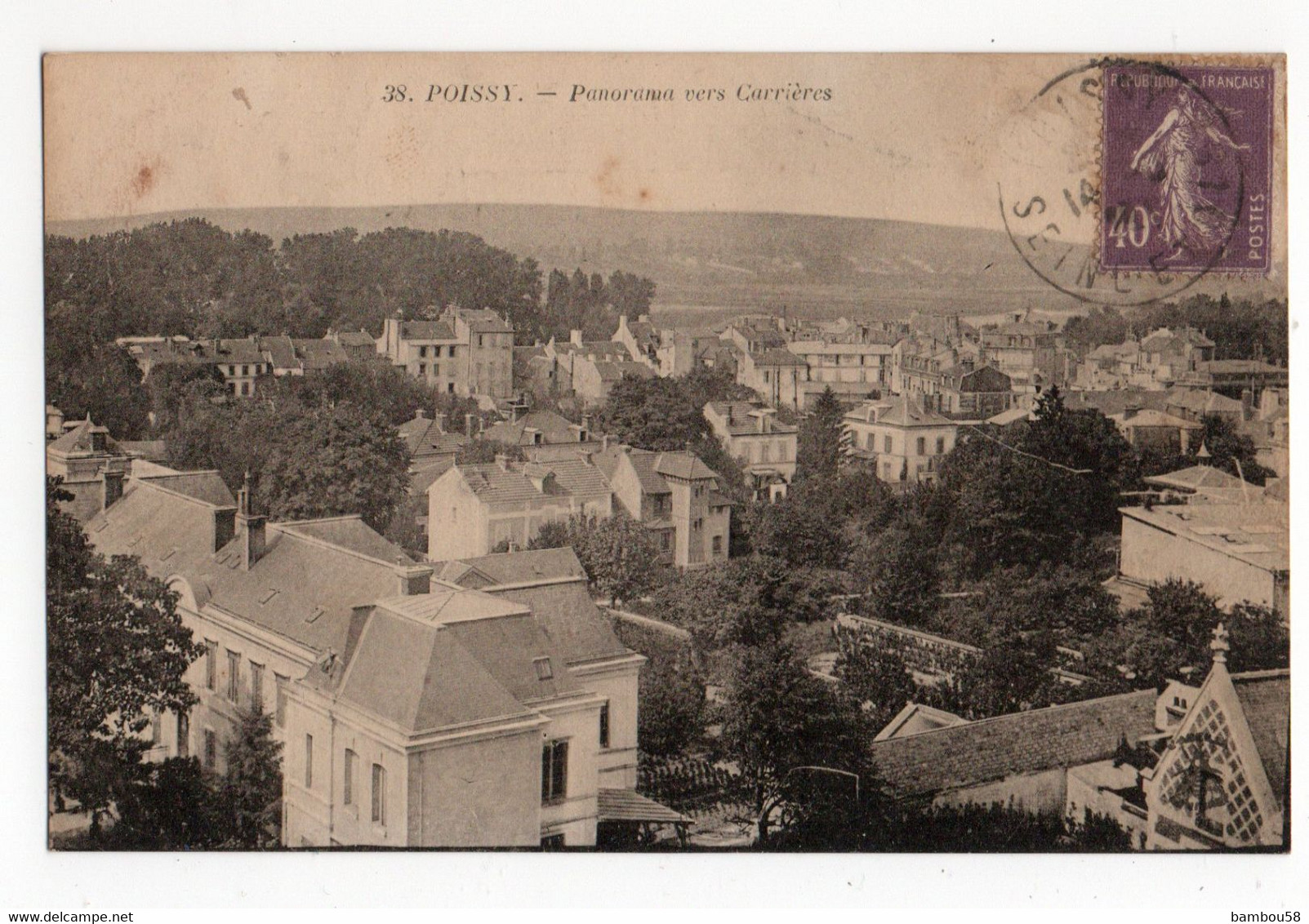 POISSY * YVELINES * PANORAMA Vers CARRIERES * Carte N° 38 - Poissy