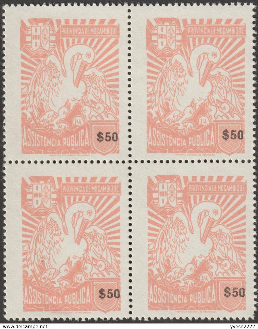 Mozambique Vers 1957 Bienf. 25 En Bloc De 4. Neuf Sans Charnière. Pélicans - Pelicans