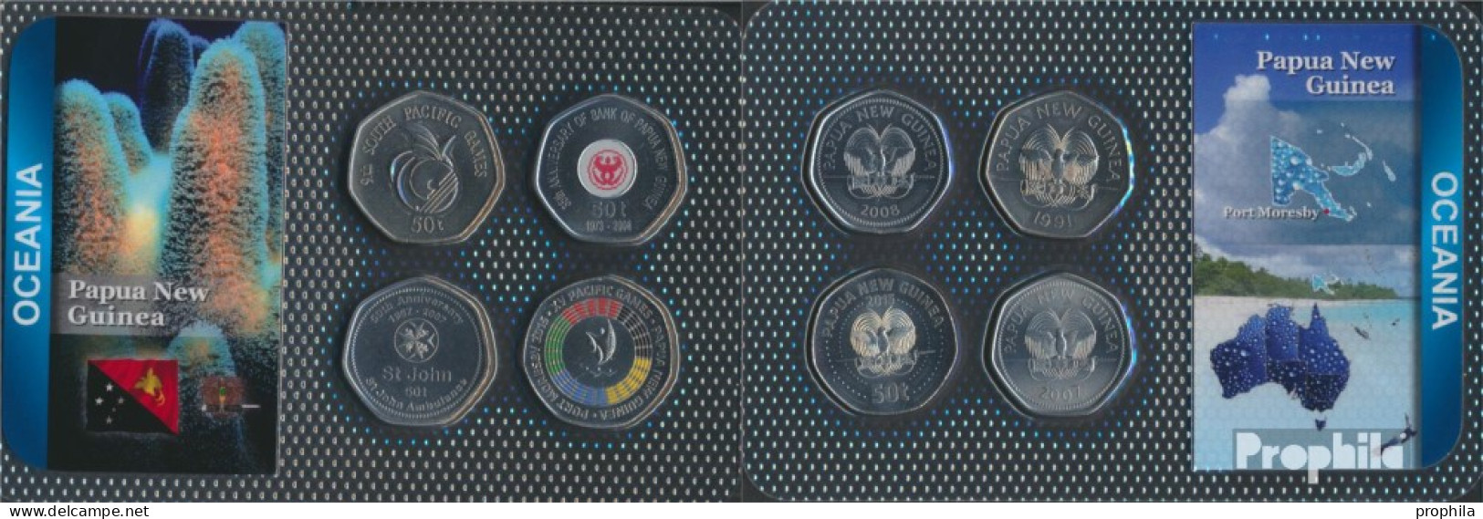Papua-Neuguinea Stgl./unzirkuliert Kursmünzen Stgl./unzirkuliert Ab 1991 4 X 50 Toea - Papua New Guinea