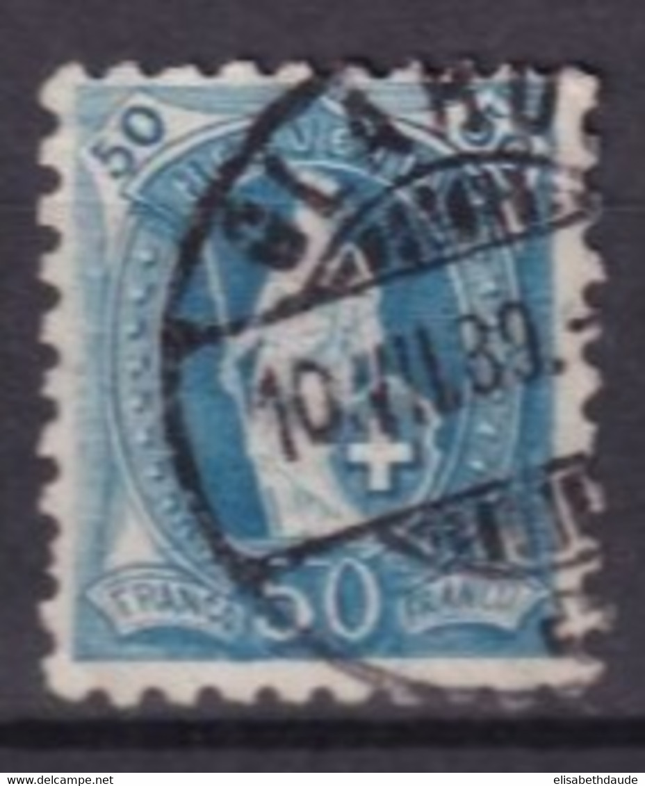 SUISSE - 1888 - RARE DENTELE 9.5 -  YVERT N° 84 OBLITERE - INFIME COUPURE 1 Mm- COTE = 420 EUR. - - Used Stamps