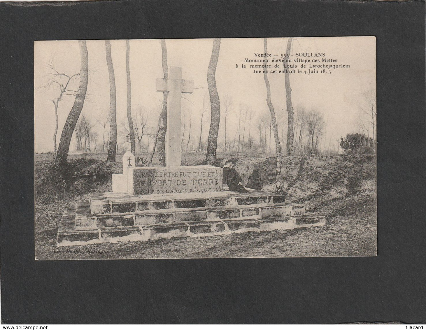 112603        Francia,   Soullans,  Monument  Au Village  Des  Mattes A La Memoire De  Louis  De  Larochejaquelein,  NV - Soullans