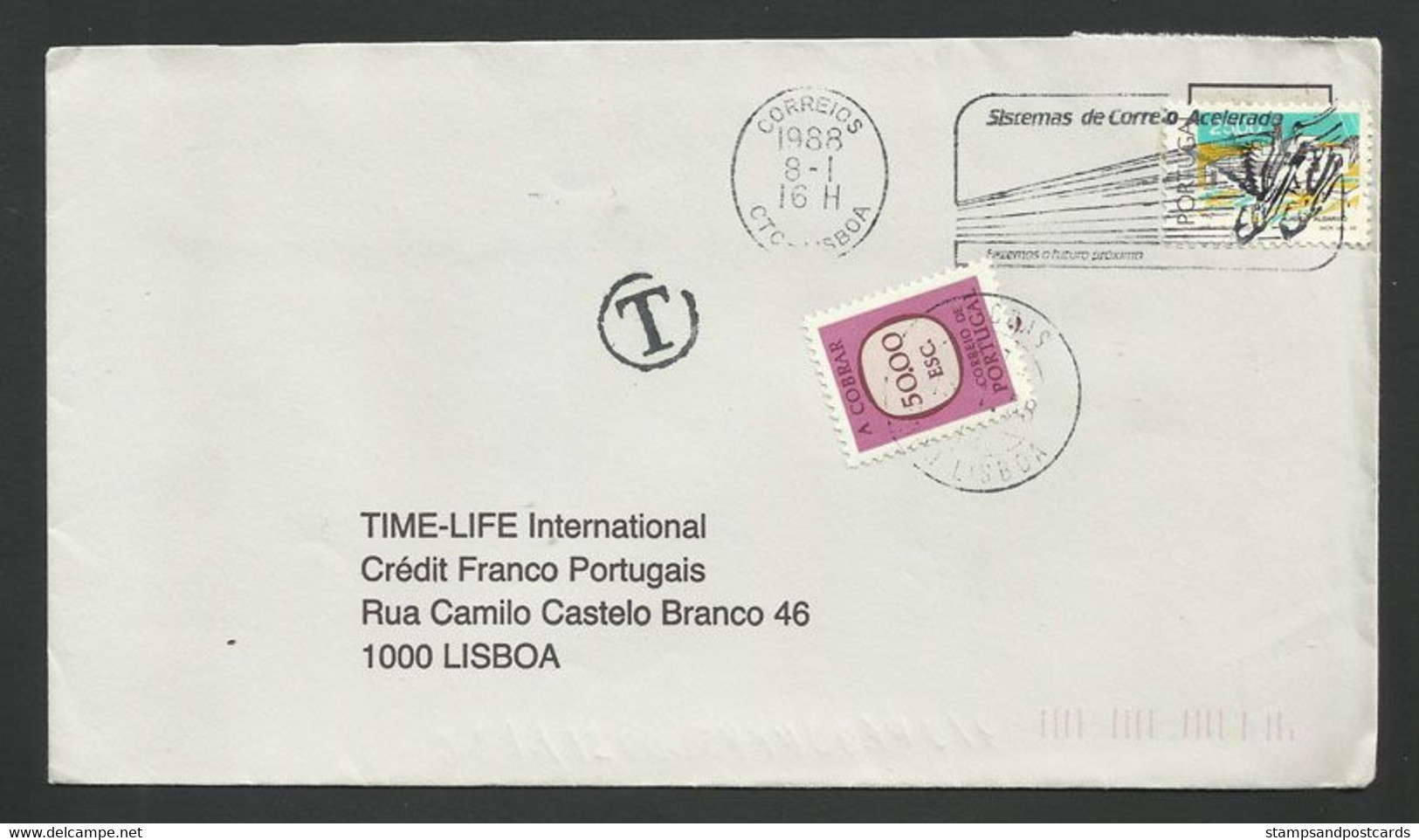 Portugal Lettre 1988 Timbre-taxe Port Dû Et Série Basique Maisons Traditionnelles Postage Due + Traditional Houses Cover - Brieven En Documenten