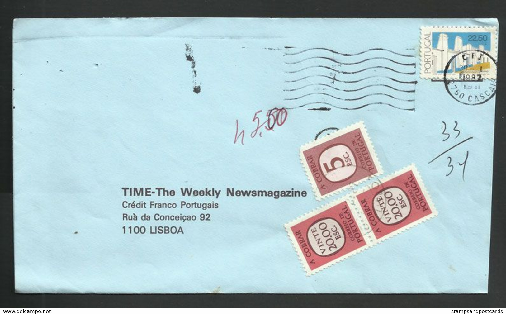 Portugal Lettre 1987 Timbre-taxe Port Dû Et Série Basique Maisons Traditionnelles Postage Due + Traditional Houses Cover - Brieven En Documenten