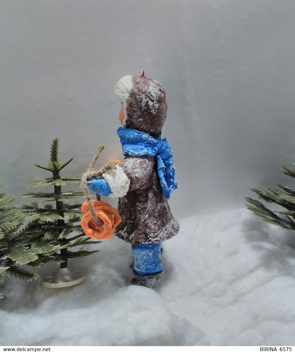 Christmas Tree Toy. Boy With Bagels. From Cotton. 13 Cm. New Year. Christmas. Handmade. - Decorative Items