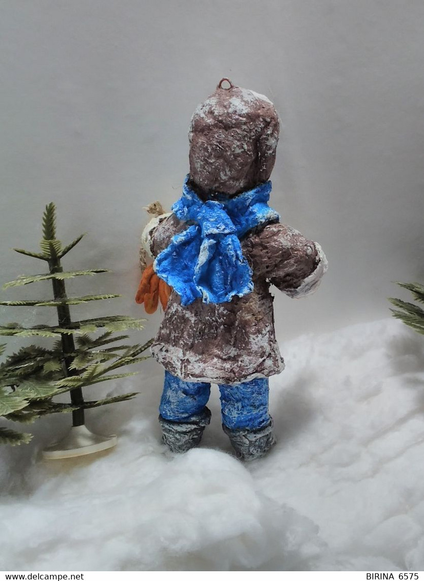 Christmas Tree Toy. Boy With Bagels. From Cotton. 13 Cm. New Year. Christmas. Handmade. - Décoration De Noël