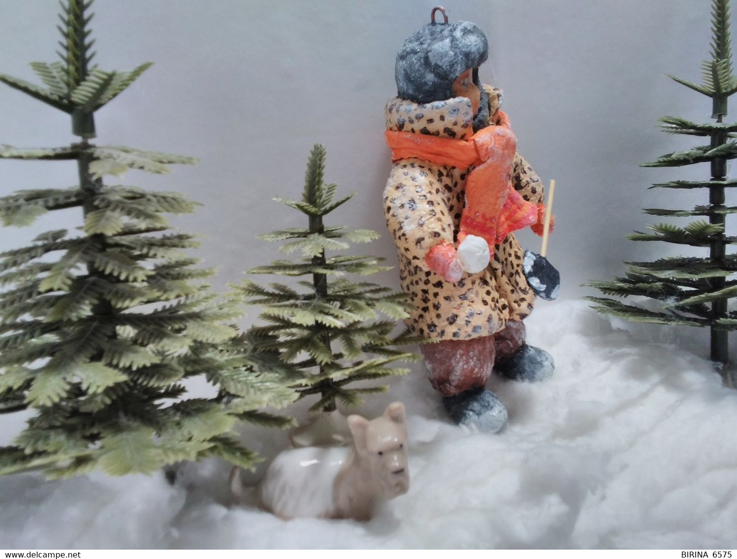 Christmas Tree Toy. Vanyusha On A Walk. From Cotton. 12 Cm. New Year. Christmas. Handmade. - Adornos Navideños