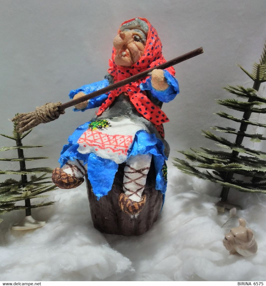Christmas Tree Toy. Baba Yaga. From Cotton. 15 Cm. New Year. Christmas. Handmade. - Adornos Navideños