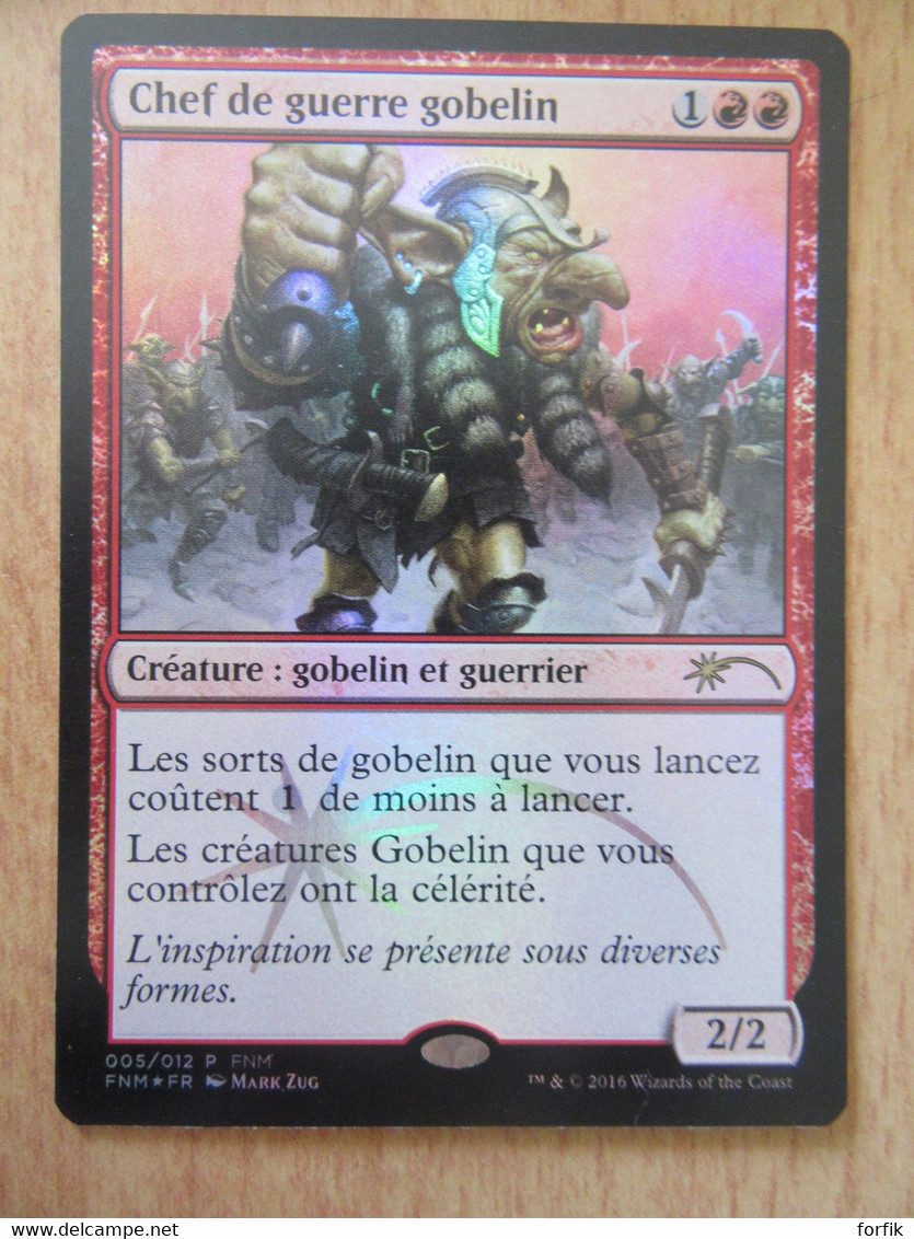 Magic The Gathering - Chef De Guerre Gobelin (Goblin Warchief) FOIL FR - Rare - Friday Night Magic - TBE - Cartes Rouges