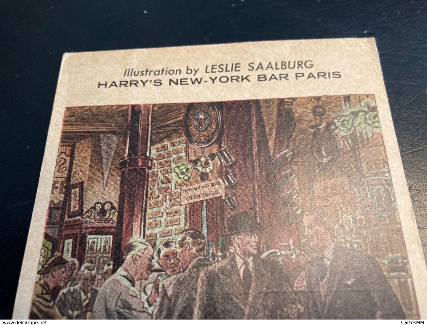 Harry’s Bar New York NY Paris Illustration By Leslie Saalburg 1947 - Cafes