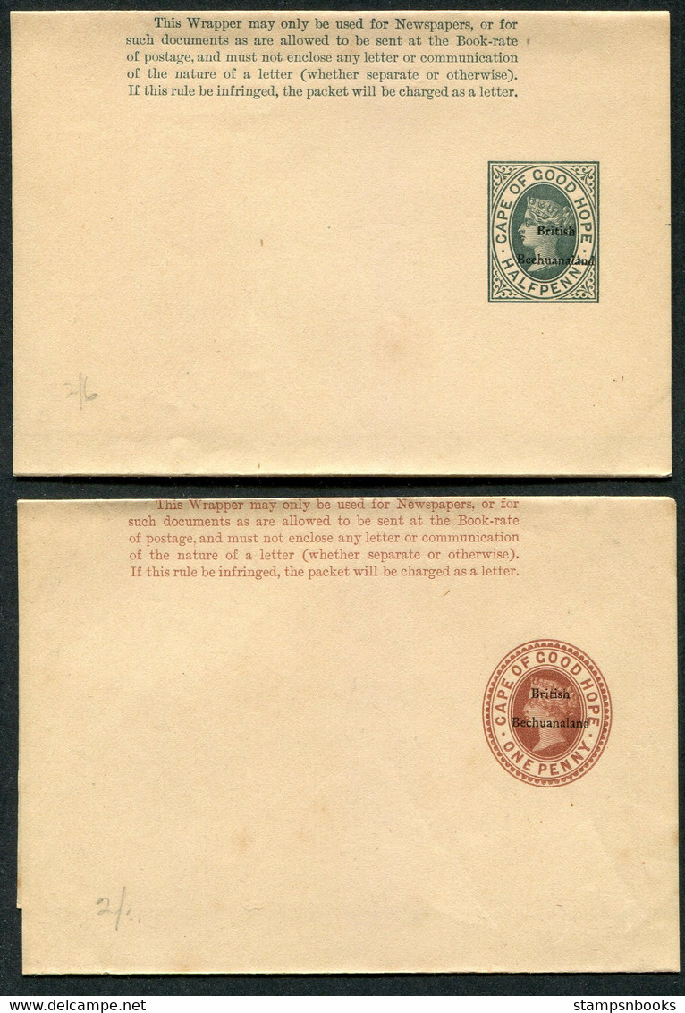British Bechuanaland X 2 Overprint (Cape Of Good Hope) Stationery Wrappers - 1885-1895 Crown Colony