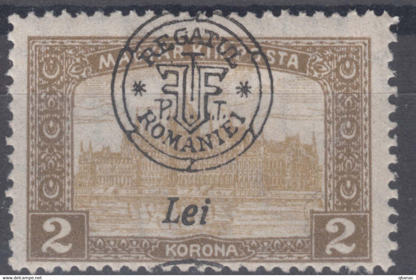 Romania Overprint On Hungary Stamps Occupation Transylvania 1919 Mi#41 II Mint Hinged Moved Overprint - Transylvania