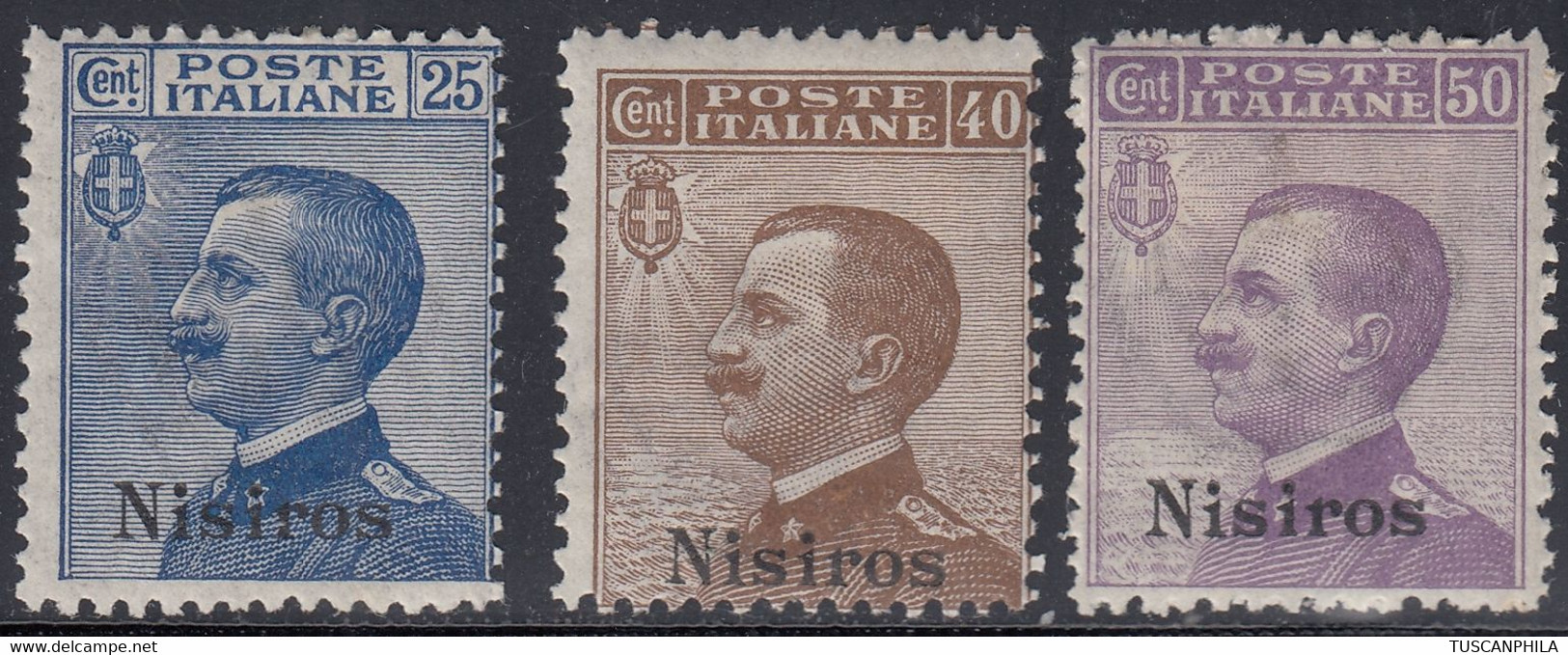 1912 3 Valori Sass. 5/7 MH* Cv 11 - Egée (Nisiro)