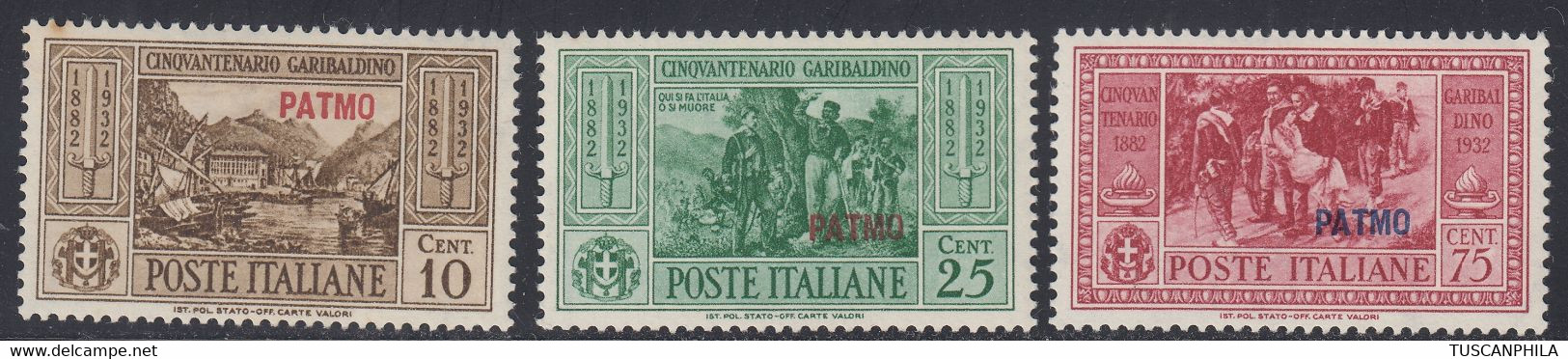 1932 3 Valori Sass. MH* Cv 126 - Egeo (Patmo)