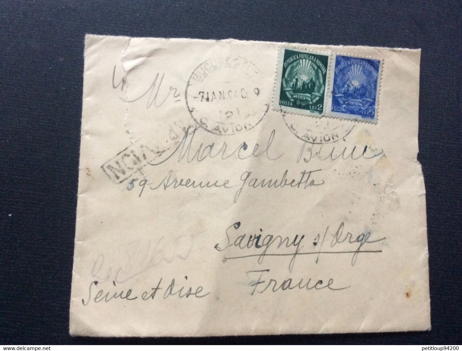 LETTRE  ROUMANIE>FRANCE Poste Aérienne - Storia Postale