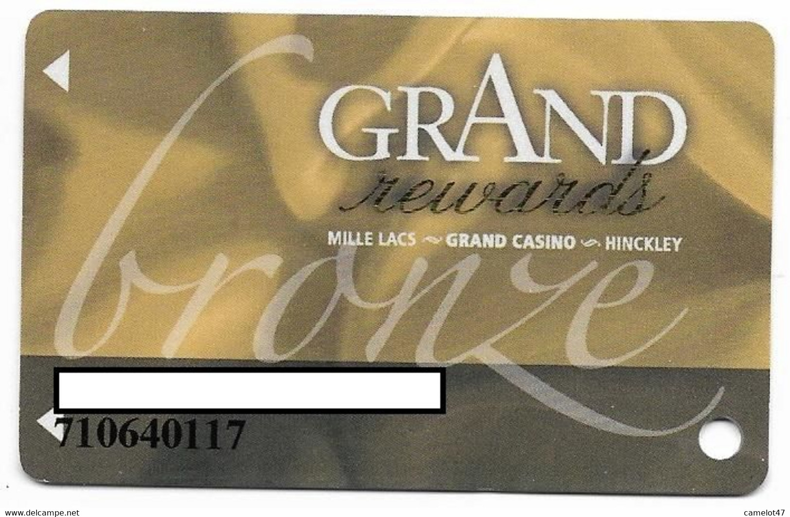 Grand Casino Mille Lacs, Onamia, MN, U.S.A. Older Used Slot Or Player's Card, # Grandmillelacs-2 - Casinokaarten