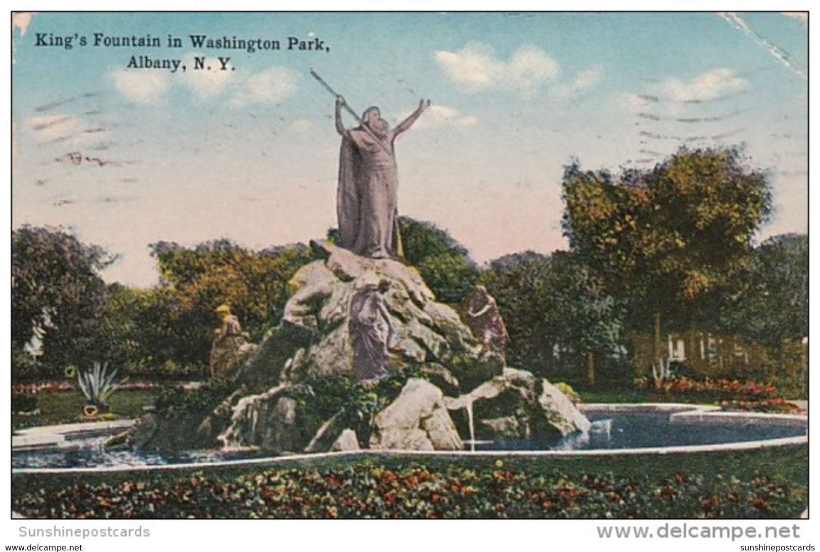 New York Albany King's Fountain In Washington Park 1926 - Albany