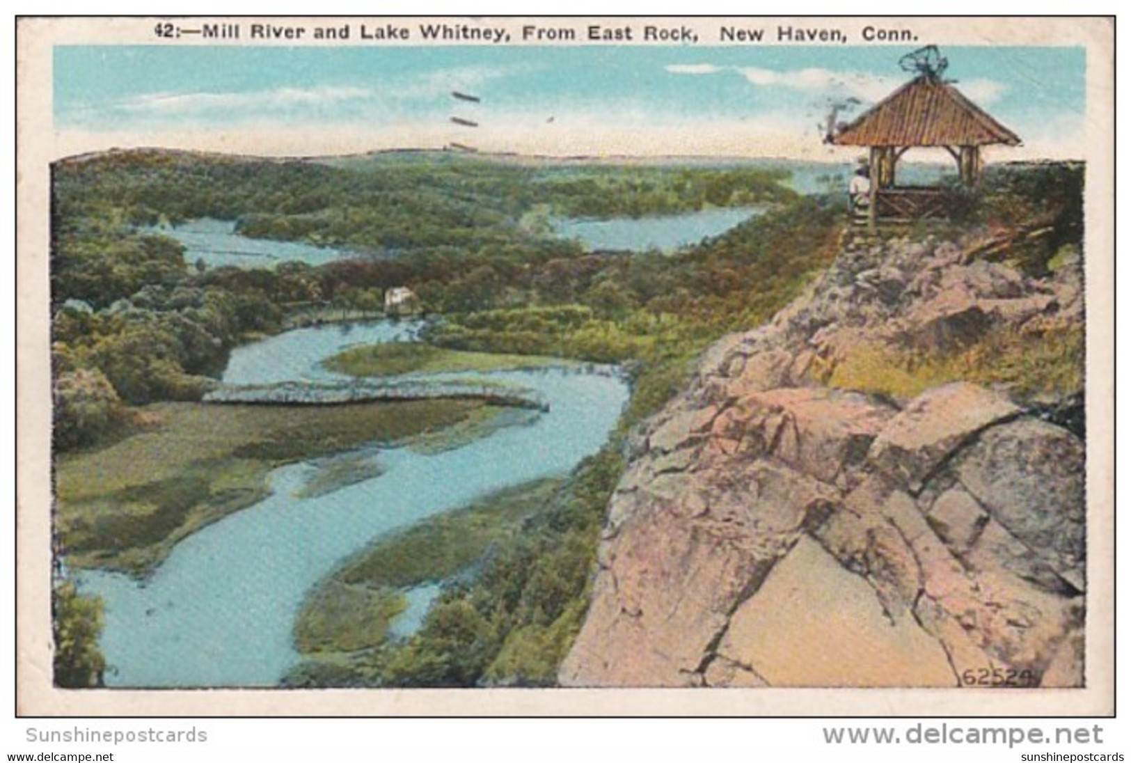 Connecticut New Haven Mill River And Lake Whitney From East Rock 1933 - New Haven