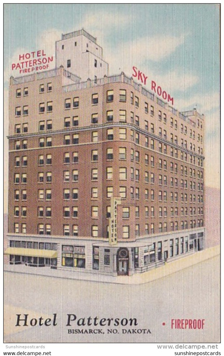 North Dakota Bismarck Hotel Patterson 1954 Curteich - Bismark