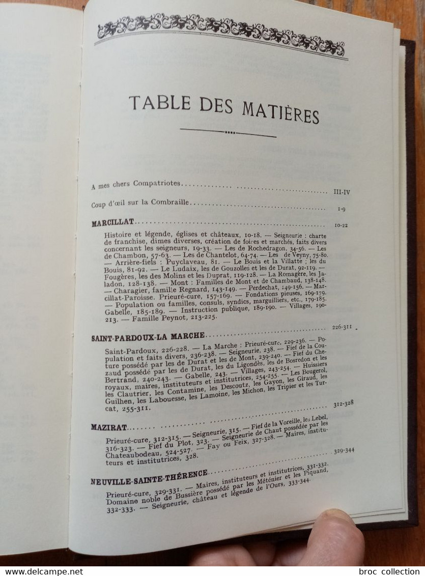 Marcillat Et Ses Environs, Abbé Michel Peynot (1927), Laffitte Reprints, 1980 - Bourbonnais