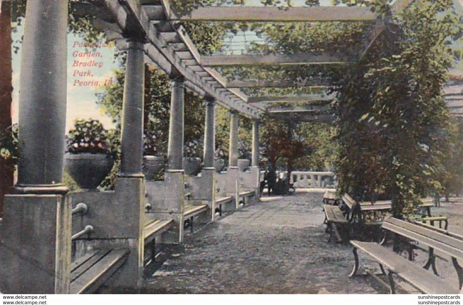 Illinois Peoria Pompaian Garden In Bradley Park 1911 - Peoria